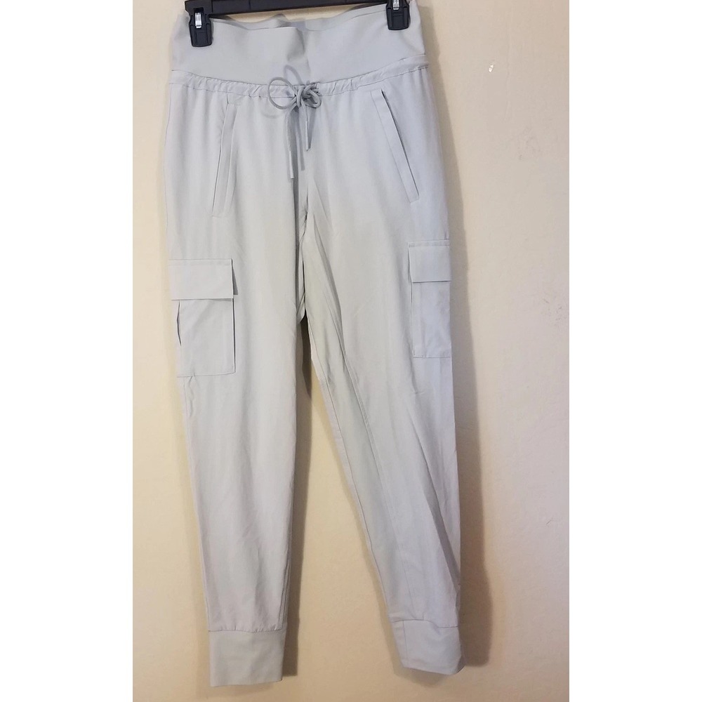 Athleta‎ Sutton Jogger Pants size 0 Cargo Athleisure Travel Light Gray 405713